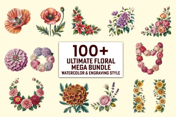 100+ Ultimate Floral Mega Bundle: Your Design Powerhouse