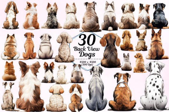 Back View Dogs Sublimation Collection: Creative Uses for Designers