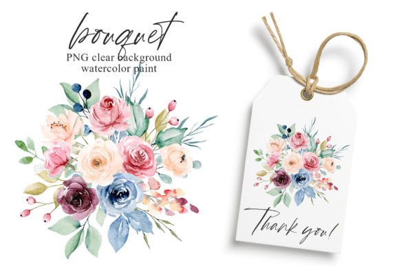 Bouquet Pink, Blue Watercolor Flowers: A Designer's Guide