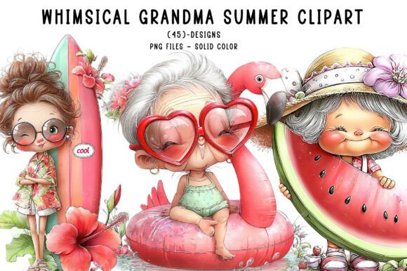 Bring Summer Memories to Life with Whimsical Grandma Clipart