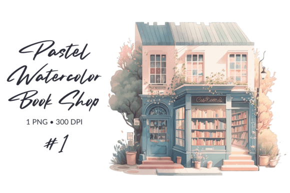 Discover the Warmth of Cozy Watercolor Book Shop Clipart