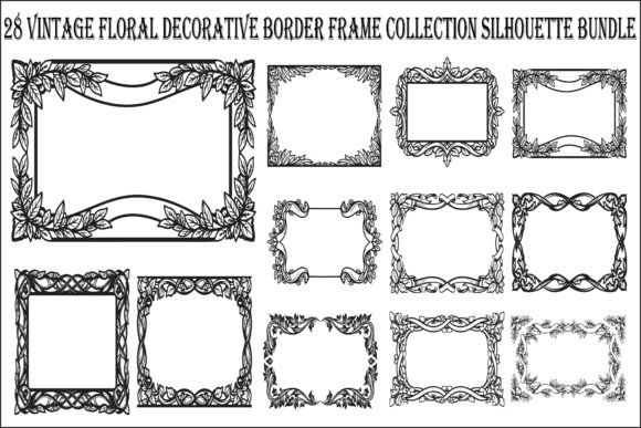 Elegant Vintage Floral Border Frame Bundle