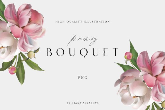 Elevate Your Projects with This Pink White Floral Bouquet Watercolor PNG
