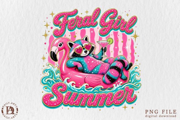 Embrace the Wild Aesthetic of Preppy Feral Girl Summer PNG