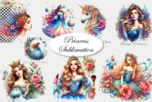 Enchanting Princess Sublimation Clipart for Creative Projects