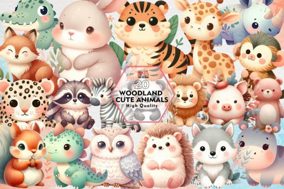 Enchanting Woodland Cute Animals Sublimation Designs