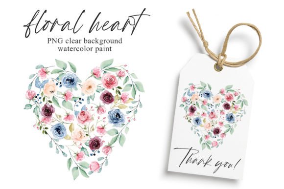 Floral Heart with Watercolor Flowers PNG: A Designer's Asset