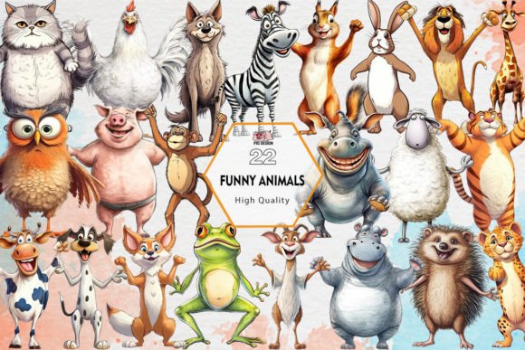 Funny Animals Sublimation Clipart PNG: Add Instant Character to Your Designs