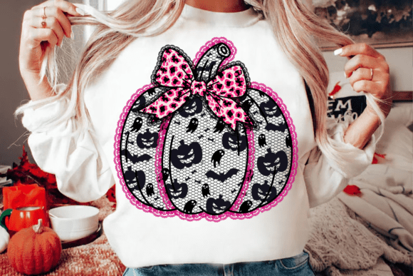 Lace Pumpkin Coquette: A Spooky-Chic Design Asset