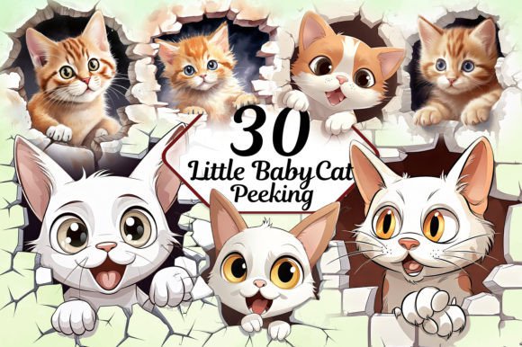 Little Baby Cat Peeking Clipart: Your New Design Secret