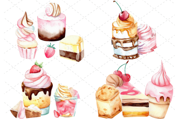 Sweeten Your Design Projects: The 4 Sweet Dessert Watercolor Bundle