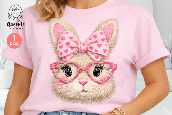 The Cozy Charm of a Cute Faux Knit Yarn Easter Pink Bunny