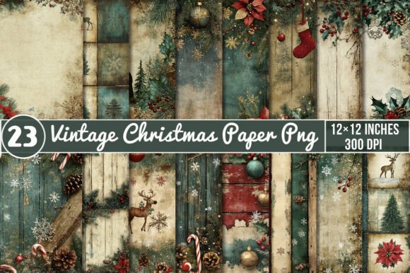 Vintage Christmas Paper Sublimation PNG: A Designer's Festive Toolkit