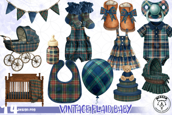 Vintage Plaid Baby PNG: A Designer's Guide to This Charming Asset