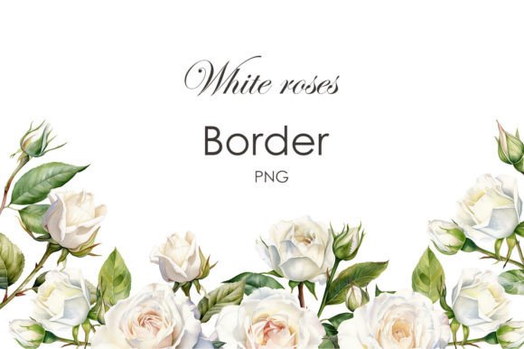 White Rose Border: Elegant Watercolor Frames for Every Design